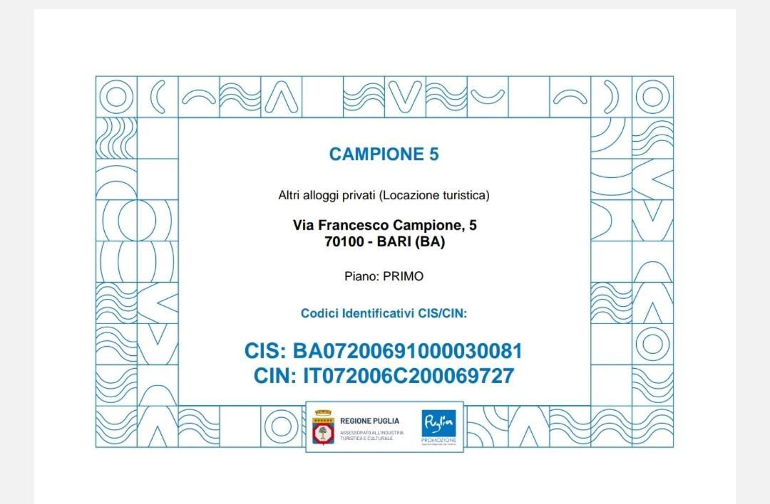 Campione 5 Apartment Bari Exterior foto